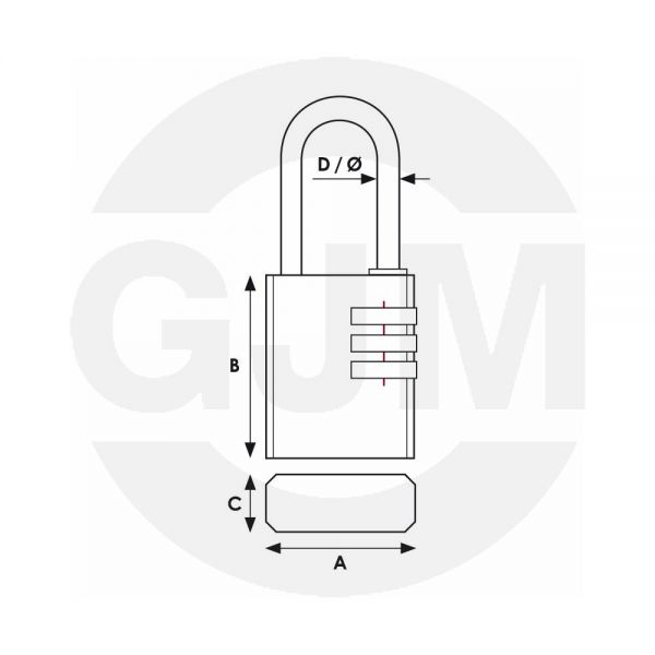 Kłódka bagażowa GJM S21 szyfrowa