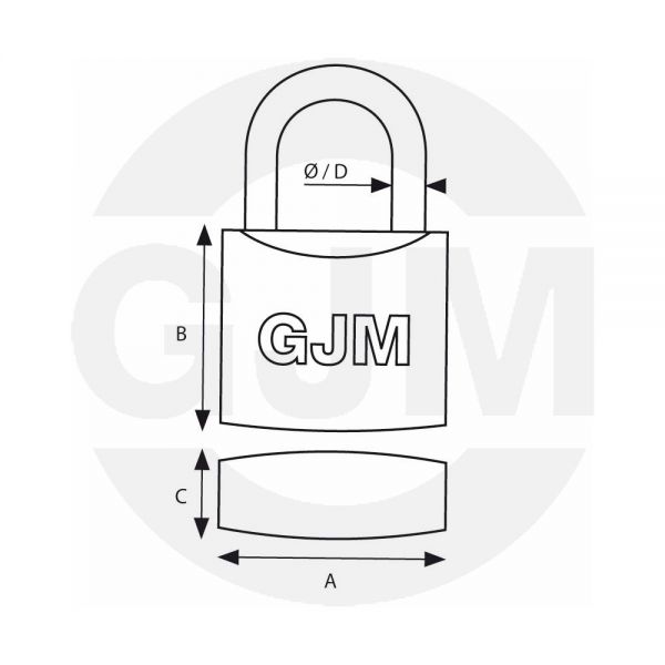 Kłódka GJM mosiądz anoda KZM60