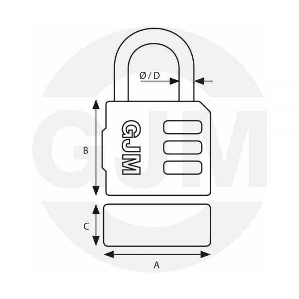 Kłódka szyfrowa 3 pierścienie GJM typ Z43