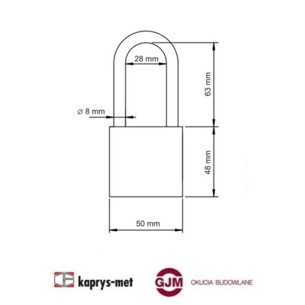 Kłódka LOB nierdzewna KMM51 długi paląk