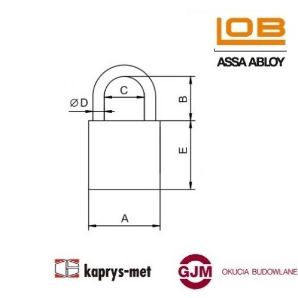 Kłódka żeliwna LOB KSS60 zatrzaskowa