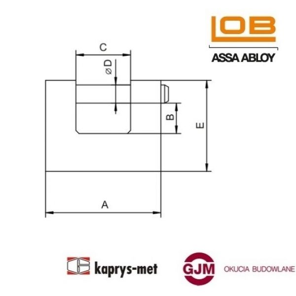 Kłódka LOB KTD40 mosiężna, trzpieniowa, satynowa