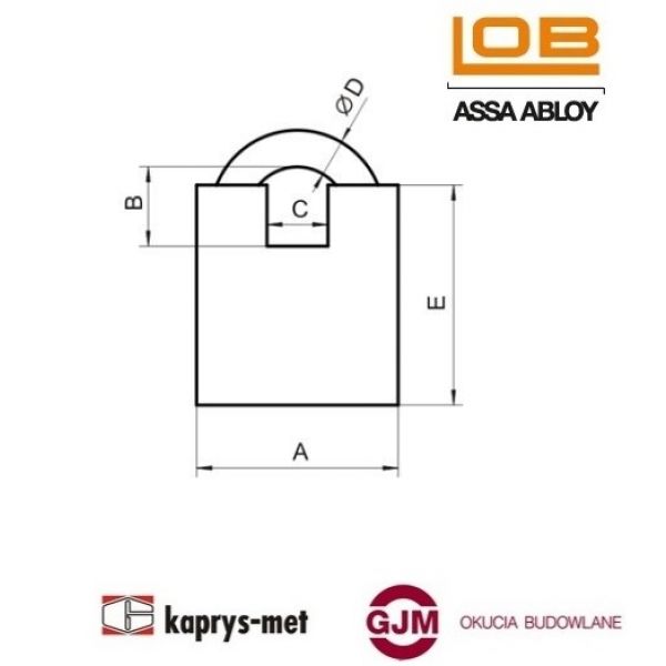 Kłódka KW02 LOB wzmocniona z chronionym pałąkiem