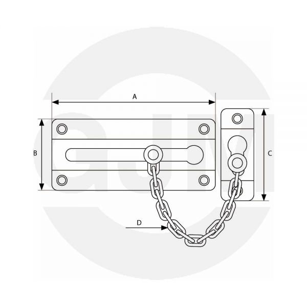 Łańcuch GJM drzwiowy zwykły chrom