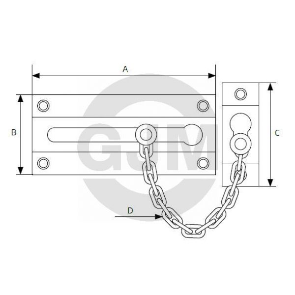 Łańcuch GJM drzwiowy patyna