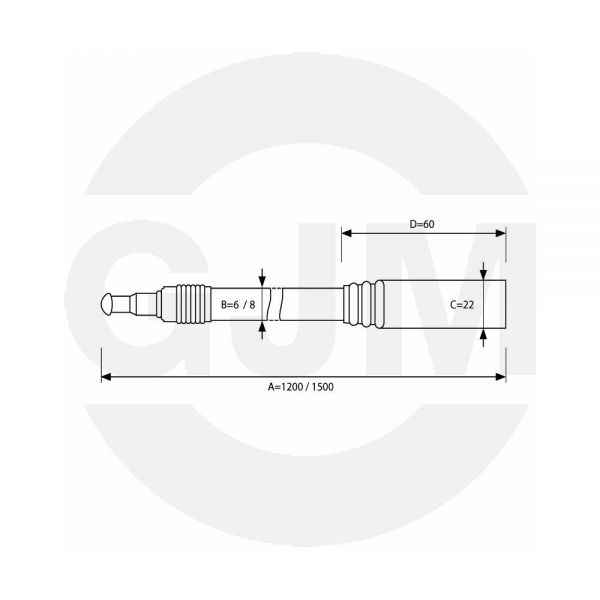 Linka rowerowa GJM z uchwytem 8x1500