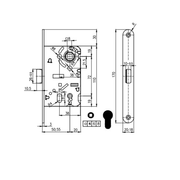 Zamek magnetyczny KOLIBER 72/50 na klucz DOM POLSKA