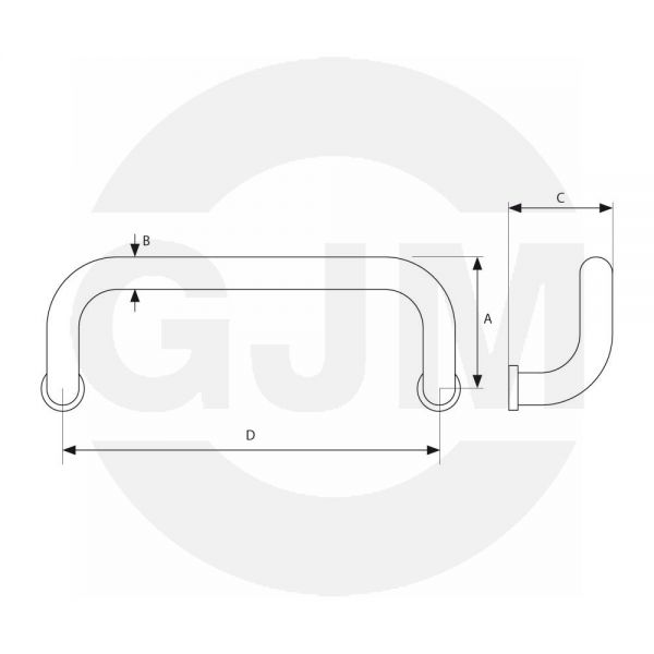 Uchwyt drzwiowy GJM INOX 32x350 komplet