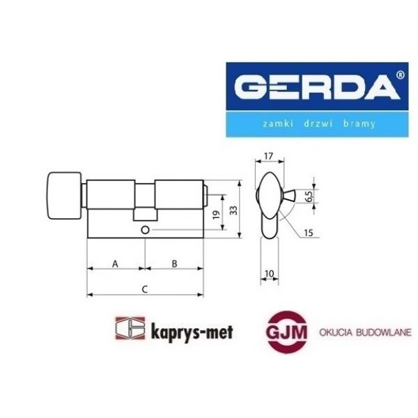 Wkładka Gerda PRO SYSTEM X 30G/30 MOSIĄDZ ATEST C z gałką