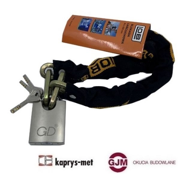 Blokada rowerowa łańcuchowa ø 8x900 mm