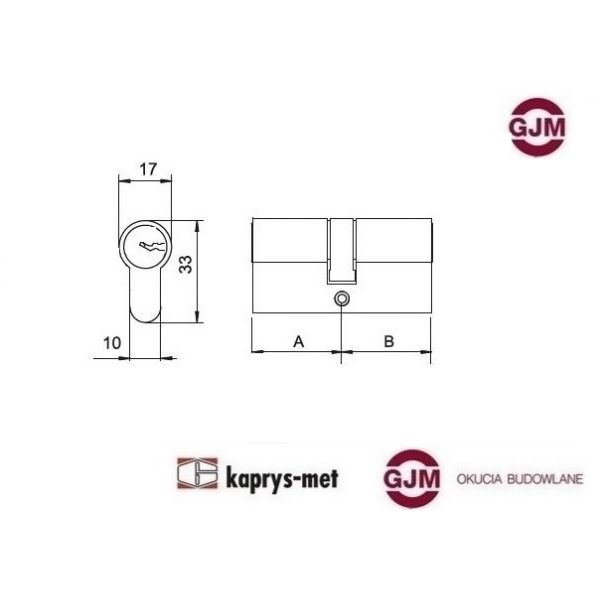 Wkładka 30/40 GJM mosiądz WMN 6 kluczy nawiercanych - blister