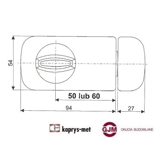 Zamek wierzchni TBV 50/60 mm uniwersalny VDV brąz