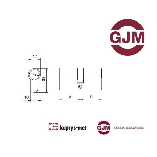 Wkładka 30/35 GJM mosiądz WMN 6 kluczy nawiercanych - blister