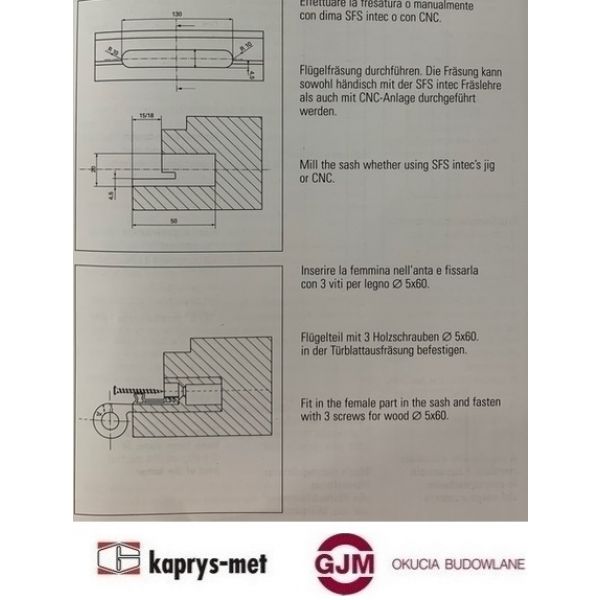 Zawias SFS Easy 3D drzwi zewnętrzne stare złoto satyna