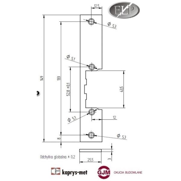 Szyld prosty krótki Elektra Plus