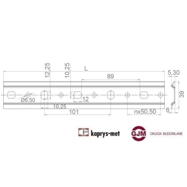 Szyna do zawieszania szafek 2m - komplet 20 sztuk