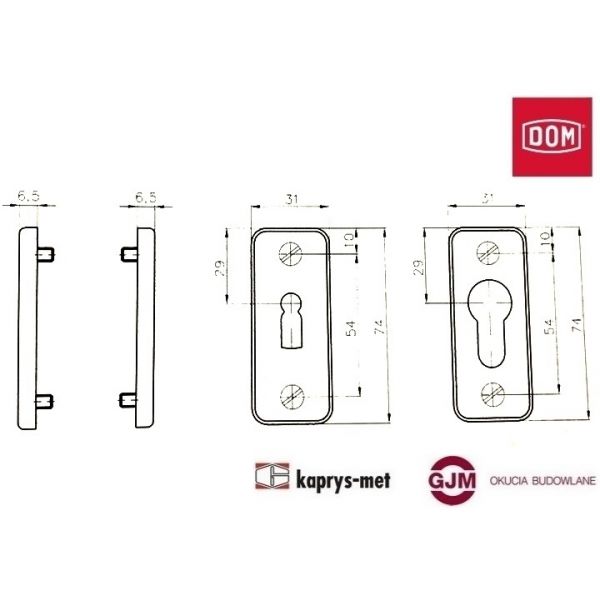 Uchwyt - Klamka K-90 tarcze ZB dzielone 74/31 DOM POLSKA czarny