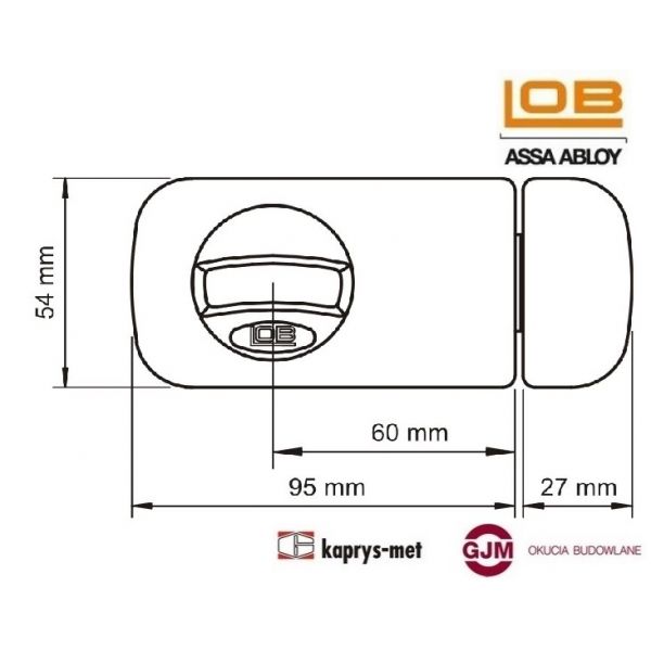 Zamek wierzchni TB61 biały LOB ASSA ABLOY