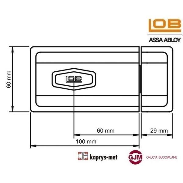 Zamek wierzchni TD01 grafit LOB ASSA ABLOY