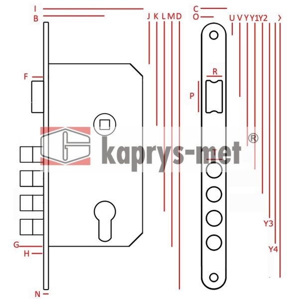 Zamek JANIA 92/50 4-bolcowy Z333