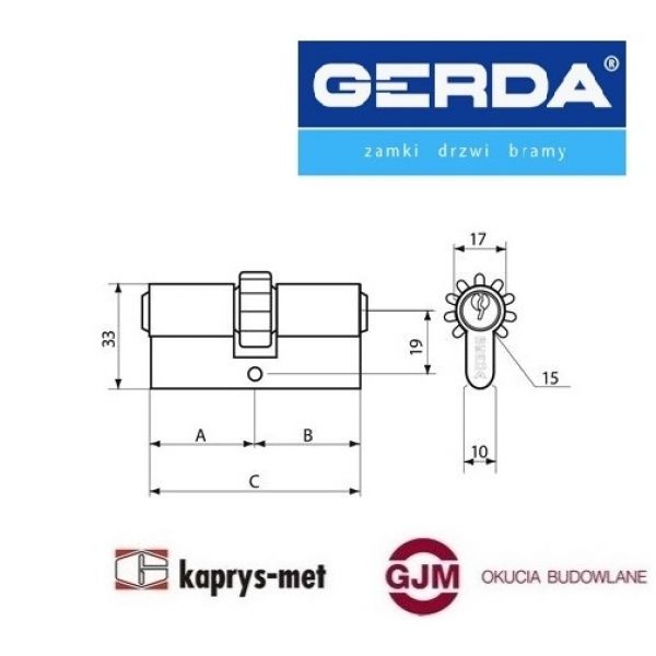 Wkładka GERDA 30/40 Z mosiądz WK E1 z zębatką