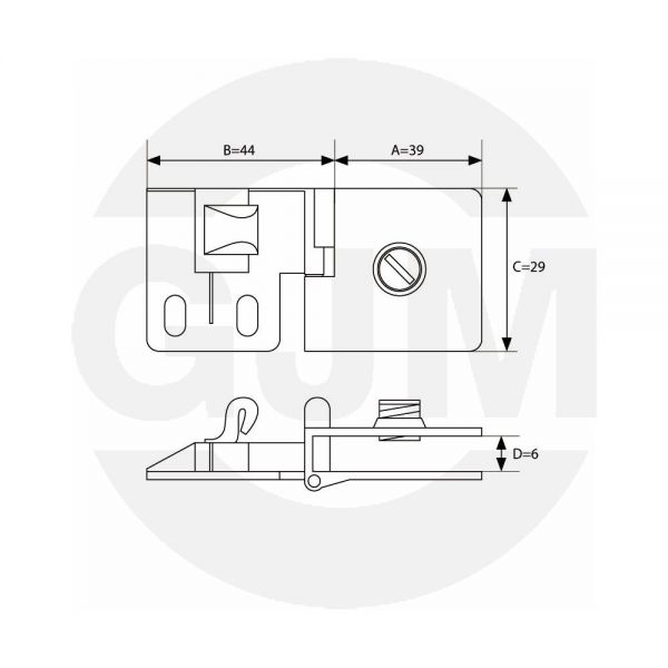 Zawias GJM nieprzelotowy kpl. 2 szt