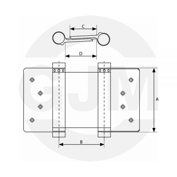 Zawias GJM wahadłowy 75 mosiądzowany