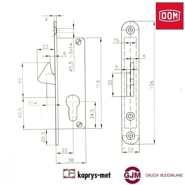 Zamek hakowy wersja bębenek DOM POLSKA