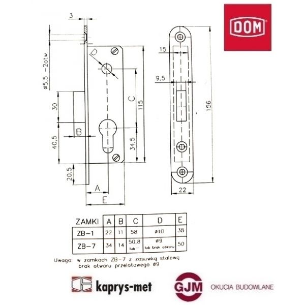 Zamek ZB-1 bębenek DOM POLSKA