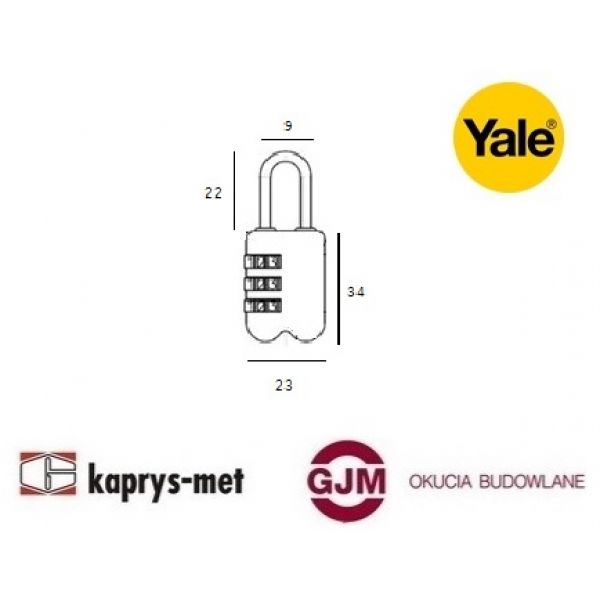 Kłodka YALE YP2/23/128/1G