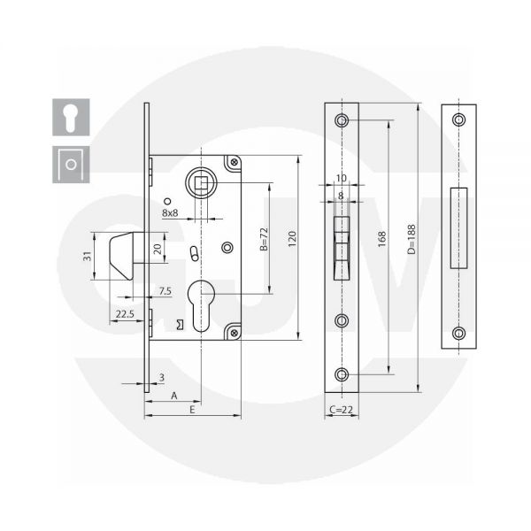Zamek hakowy F30 GJM