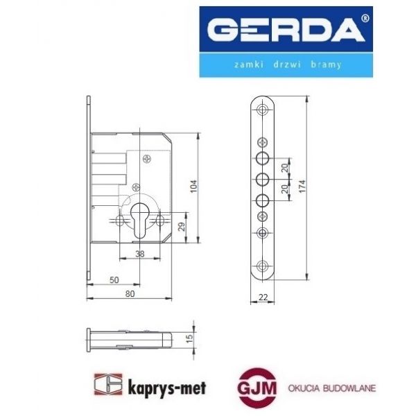 Zamek Gerda ZW 550 Atest C ocynk srebrny