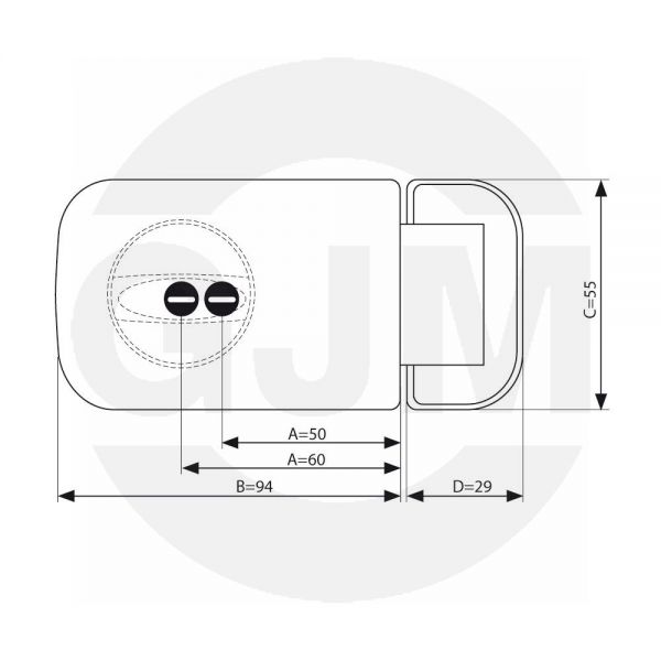 Zamek nawierzchniowy z wkładką GJM uniwersalny 50/60 grafit